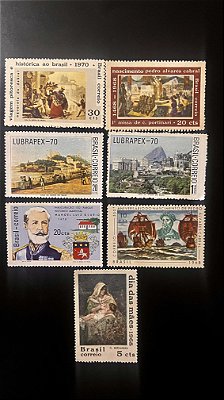 07 Selos Comemorativos do Brasil - 1968 - 1970 - Novos - ref.982
