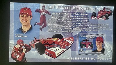 Bloco de Selos Estrangeiros - Republique du Congo - Les Pilotes de Formule 1 - Mint - ref.983