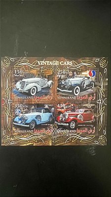 Bloco de Selos Estrangeiros - Somaliland - Vintage Cars - Mint - ref.991