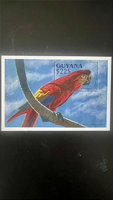 Bloco de Selo Estrangeiro - Guyana - Temáticos - Fauna - Mint - ref.992