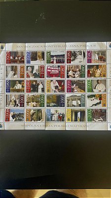 Folha de Selos da Polska - Momentos do Papa João Paulo II - Novos - pequenos defeitos no picote - ref.997