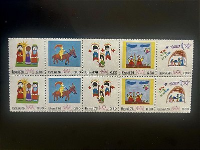 Série de Selos do Brasil - Natal 1976 - Mint - ref.1008