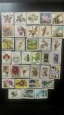 34 Selos Comemorativos do Brasil - Tematicos - Flora - Mint - ref.1012