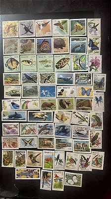 63 Selos Comemorativos do Brasil - Temáticos - Fauna - Mint - ref.1017