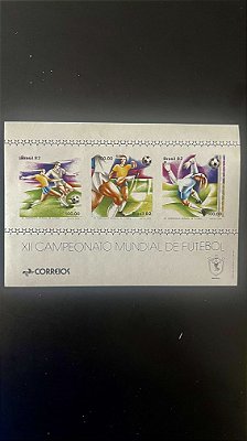 Bloco de Selos do Brasil - XII Campeonato Mundial de Futebol - 1982 - Mint - ref.1017