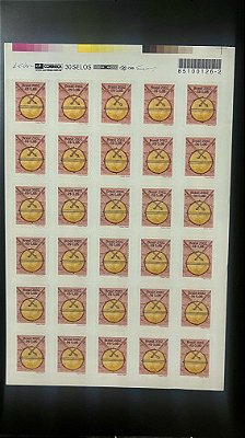 Folha Completa de 30 Selos Regulares do Brasil - Caixa Clara - Adesivos - 2002 - Mint - ref.1023