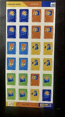 Folha Completa de 36 Selos do Brasil - XV Jogos Pan-americanos Rio 2007 - Adesivos - Mint - ref.1045