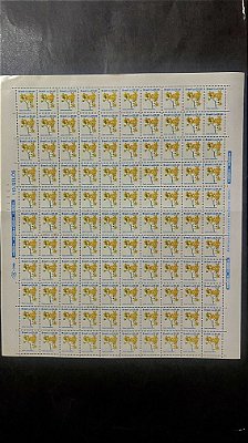 Folha Completa de 110 Selos Regulares do Brasil - CR$.20,00 - Flores - Mint - ref.1053 - folha irá dobrada