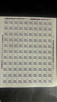 Folha Completa de 110 Selos Regulares do Brasil - CR$.100,00 - Mint - ref.1062 - folha irá dobrada