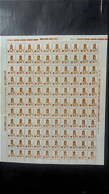 Folha Completa de 110 Selos Regulares do Brasil - CR$.50,00 - Igreja de Matosinhos - Mint - ref.1067 - folha irá dobrada