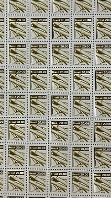 Folha Completa de 110 Selos Regulares do Brasil - CR$.20,00 - Cana de Açucar - Mint - ref.1069 - folha irá dobrada