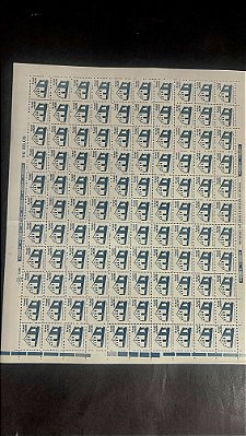Folha Completa de 110 Selos Regulares do Brasil - CR$.10,00 - Igreja São Lourenço - Mint - ref.1072 - folha irá dobrada