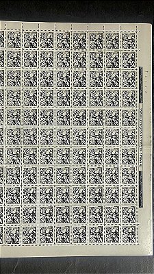 Folha Completa de 110 Selos Regulares do Brasil - CR$.1,00 - Bananeiro - Mint - ref.1078 - folha irá dobrada