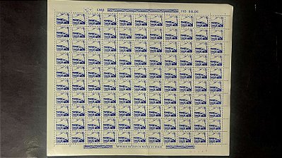 Folha Completa de 110 Selos Regulares do Brasil - CR$.0,20 - Jangadeiro - Mint - ref.1082 - folha irá dobrada