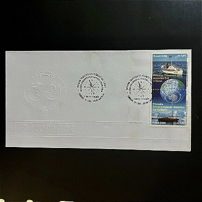 Envelope Comemorativo com Carimbo e Selo - 1a.Travessia do Atlantico Sul a Remo - 2000 - EPD104 - ref.1113