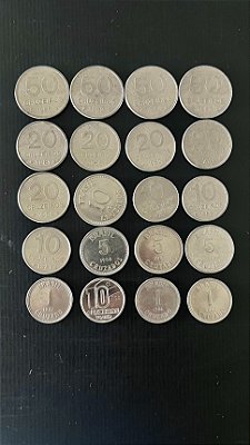 20 Moedas do Brasil Diferentes - Aço Inoxidável - Mbc - ref.1116