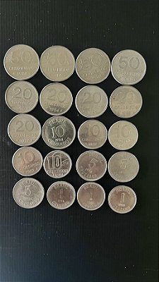 20 Moedas do Brasil Diferentes - Aço Inoxidável - Mbc - ref.1118