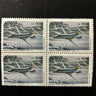 Quadra de Selos Comemorativos do Brasil - Industria Aeronautica Brasileira - 1990- Mint -ref.972