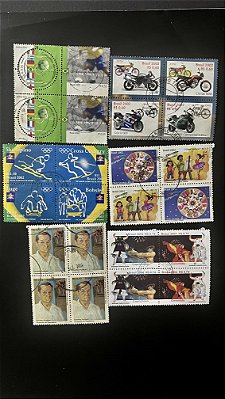 06 Quadras de Selos Comemorativos do Brasil - Circuladas com carimbo -ref.972