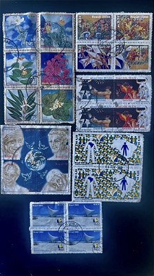 06 Quadras de Selos Comemorativos do Brasil - Circuladas com carimbo - ref.2019