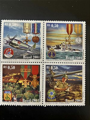 Série de Selos do Brasil - O Brasil na Segunda Guerra Mundial - 2004 - Mint - ref.2032
