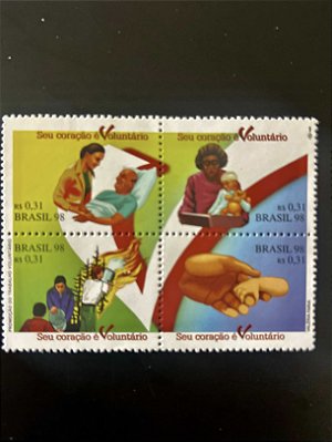 Serie de Selos do Brasil - Seu Coração é Voluntário - 1998 - Mint - ref.2035