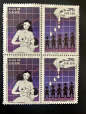 Série de Selos do Brasil - Sobrevivencia e Desenvolvimento Infantil - 1985 - Mint - ref.2039