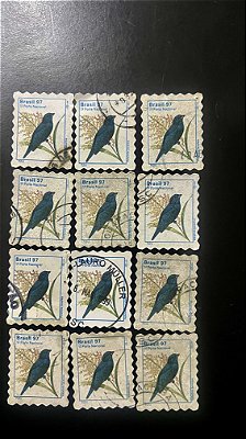 12 Selos Regulares - Tiziu - 1997 - Circulados - ref.2046