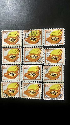 12 Selos Regulares - Mamão - 1997 - Circulados  - ref.2048