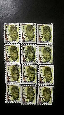 12 Selos Regulares - Graviola - 2000 - Circulados   - ref.2049