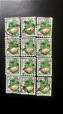 12 Selos Regulares - Coco - 1988 - Circulados  - ref.2050