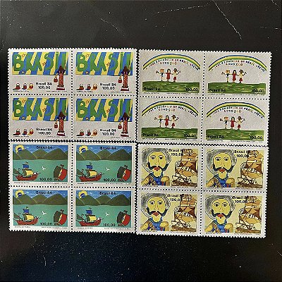 04 Quadras de Selos Comemorativos do Brasil - Semana da Patria - 1984 - Mint - ref.2075