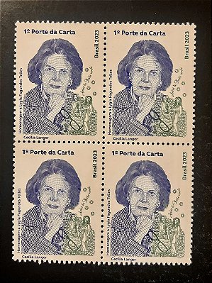 Quadra de Selos Comemorativos do Brasil - Homenagem a Lygia Fagundes Telles - 2023 - Mint - ref.2087