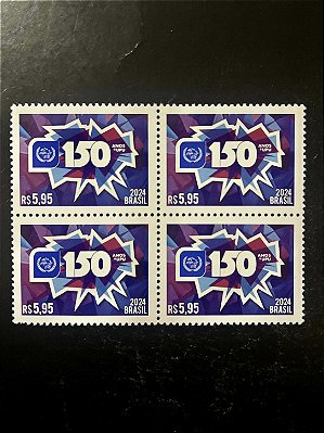 Quadra de Selos Comemorativos do Brasil - 150 anos da UPU - 2024 - Mint - ref.2088