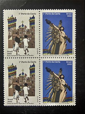 Quadra de Selos Comemorativos do Brasil - Festa do Senhor Bom Jesus do Bonfim - 2022 - Mint - ref.2096