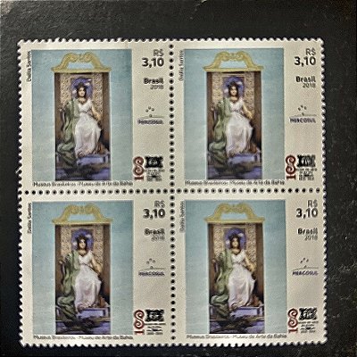 Quadra de Selos Comemorativos do Brasil - Museu de Arte da Bahia em Salvador - 2018 - Mint - ref.2102