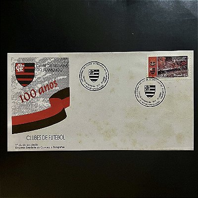 Envelope Comemorativo com Carimbo e Selo - Centenário do Clube de Regatas Flamengo - 1995 - FD658 - ref.2109