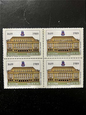 Quadra de Selos Comemorativos do Brasil -380 Anos do Tribunal de Justiça da Bahia - 1989 - Mint - ref.2110