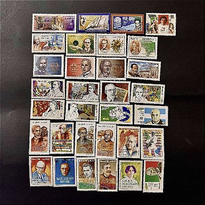 32 Selos Comemorativos do Brasil - Temáticos - Personalidades - Mint - ref.2117