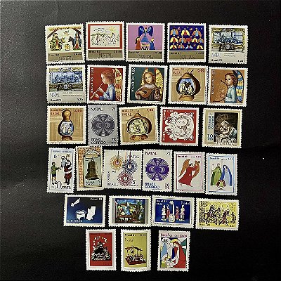 28 Selos Comemorativos do Brasil - Temáticos - Natal - Mint - ref.2126
