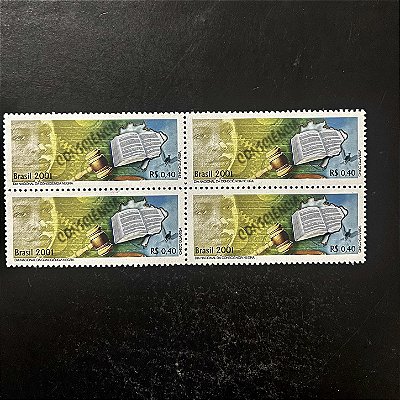 Quadra de Selos Comemorativos do Brasil - Dia Nacional da Consciencia Negra - 2001 - Mint - ref.2127