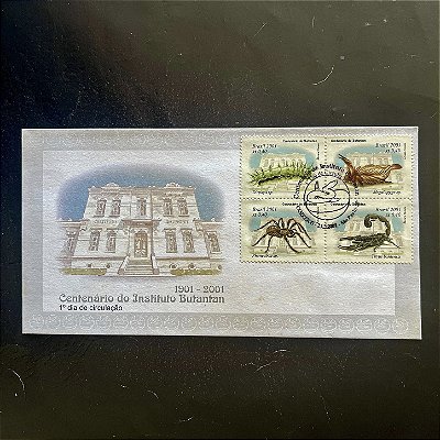 Envelope Comemorativo com Carimbo e Selo - Centenário do Instituto Butantan - 2001 - FDC703 - ref.2129