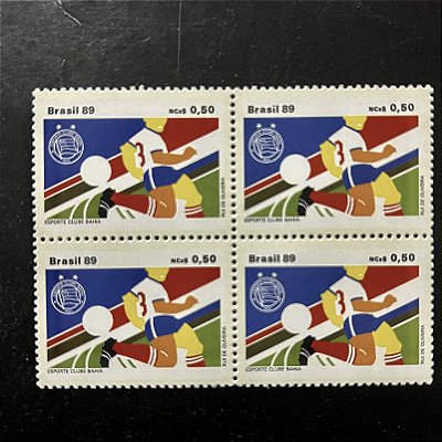 Quadra de Selos Comemorativos do Brasil - Esporte Clube Bahia - 1989 - Mint - ref.2132