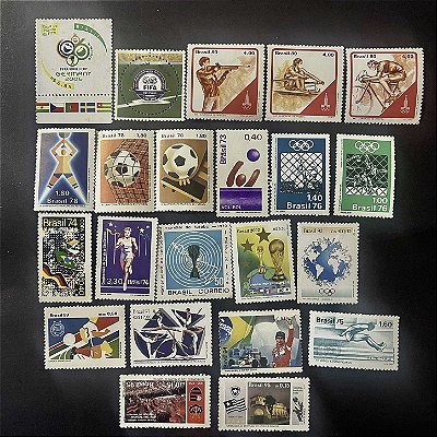 22 Selos Comemorativos do Brasil - Temáticos - Esportes - Mint - ref.2136