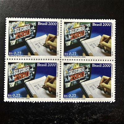 Quadra de Selos Comemorativos do Brasil -Projeto Telecurso 2000 - 2000 - Mint - ref.2147