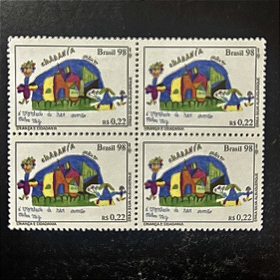 Quadra de Selos Comemorativos do Brasil - Criança e Cidadania - 1998 - Mint - ref.2151
