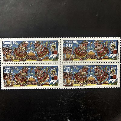 Quadra de Selos Comemorativos do Brasil - Festas Juninas - 1995 - Mint - ref.2152