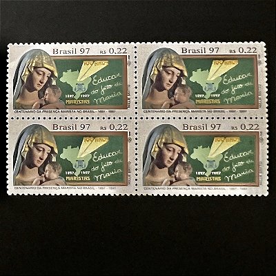 Quadra de Selos Comemorativos do Brasil - Centenário da Presença Marista no Brasil - 1997 - Mint- ref.2153