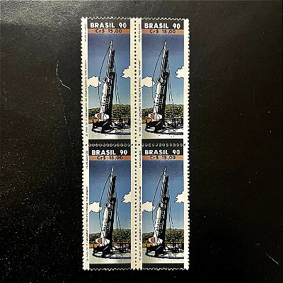 Quadra de Selos Comemorativos do Brasil - 25 Anos do 1o.Lançamento do Foguete Espacial - 1990- Mint - ref.2161