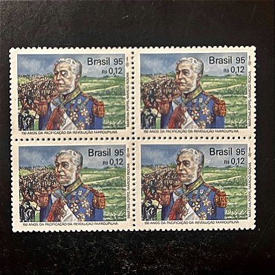 Quadra de Selos Comemorativos do Brasil - Acontecimentos Históricos - Revolução Farroupilha - 1995 - Mint - ref.2161